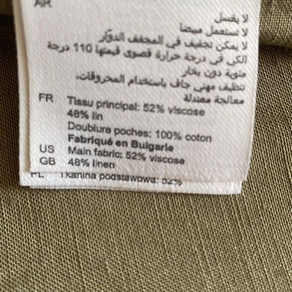 Sandro Gold Olive Green Sisteron Satin Zip Jumpsuit - Picture 9 of 16